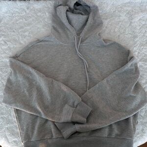 Garage Cropped Grey Hoodie in Medium